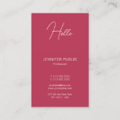 Gecalligrafeerde Hallo Visitekaartjes Moderne Vert (Achterkant)