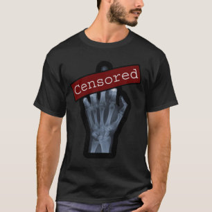 Gecensureerd middenvinger - zwart/donker T-shirt