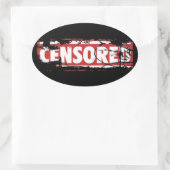 gecensureerd ovale sticker (Tas)