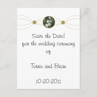 Gecentreerd wit bloemboekje Sla de datum op Save The Date