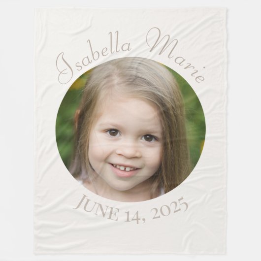 Gecentreerde cirkel en script fleece deken (Voorkant)