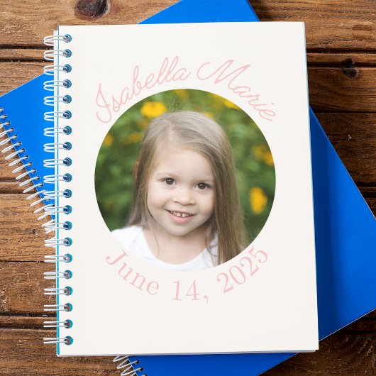 Gecentreerde cirkel en script notitieboek