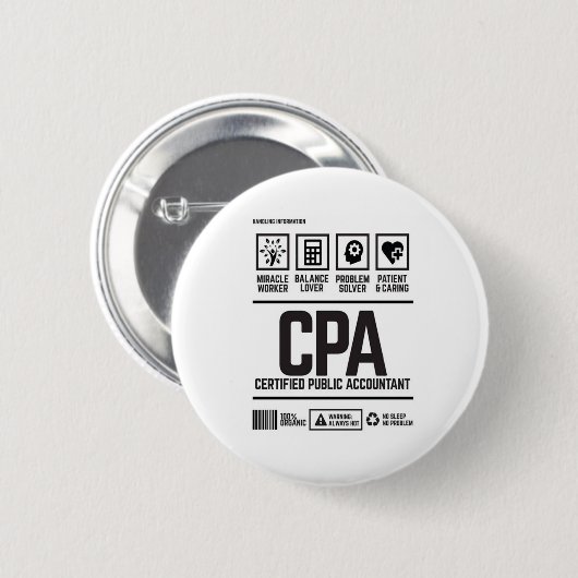 gecertificeerd accountant-CPA Ronde Button 5,7 Cm (Voorkant /achterkant)