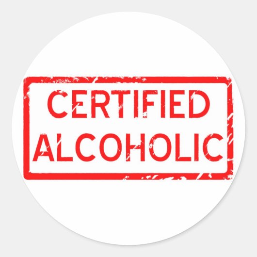 GECERTIFICEERD ALCOHOLISCH RONDE STICKER (Voorkant)