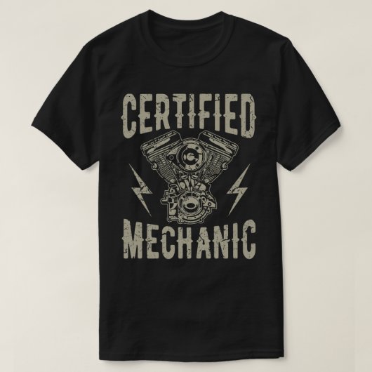 Gecertificeerd automonteur t-shirt (Design voorkant)