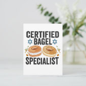 Gecertificeerd Bagel Specialist Grappig Joods Hanu Briefkaart (Staand voorkant)
