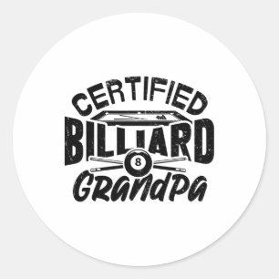 Gecertificeerd Biljart Opa Pool Biljart Speler F Ronde Sticker