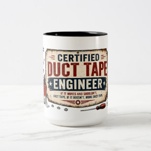 Gecertificeerd Duct Tape Ingenieur Grappige Mok