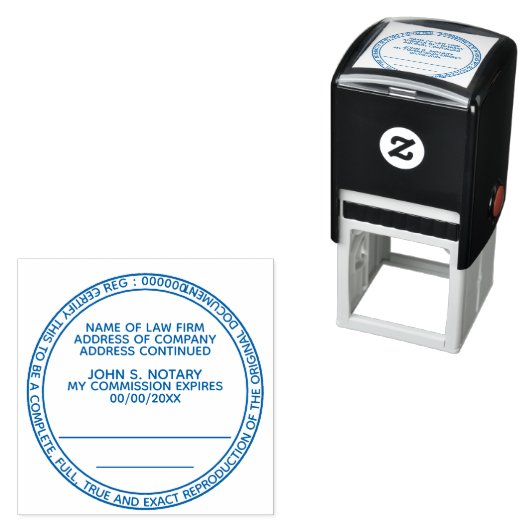 Gecertificeerd exemplaar notaris openbare ronde zw  zelfinktende stempel (In situ)