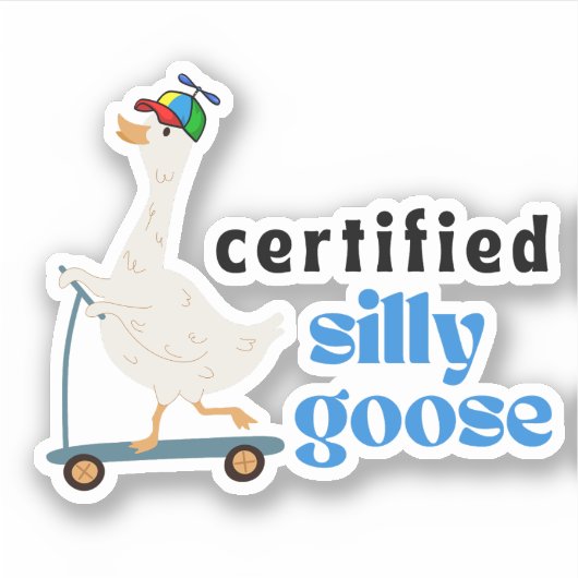 Gecertificeerd Gekke Goose - Grappig Schattige Pro Sticker (Voorkant)