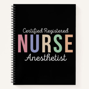 Gecertificeerd geregistreerd neurosesthetist CRNA Notitieboek