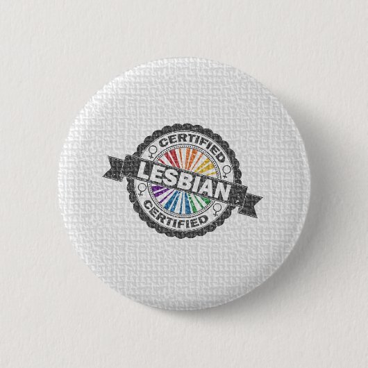 Gecertificeerd lesbische pridezegel ronde button 5,7 cm (Voorkant)