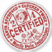 "Gecertificeerd Nice" Kerstmis Sticker (Voorkant)
