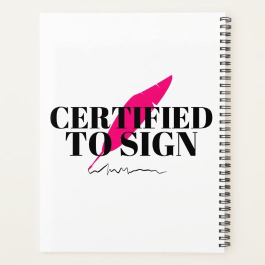 Gecertificeerd om de notaris te ondertekenen planner (Achterkant)