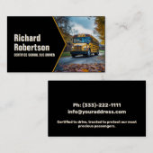 Gecertificeerd schoolbus bestuurder voertuig op de visitekaartje (Voorkant / Achterkant)