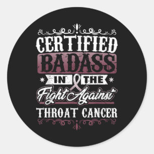 Gecertificeerd slecht tegen keelkanker bewustzijn ronde sticker