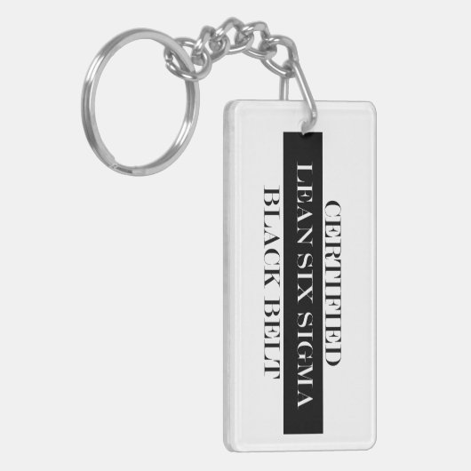 Gecertificeerd Sleutelhanger met zes Sigma Black B (Voorkant Links)