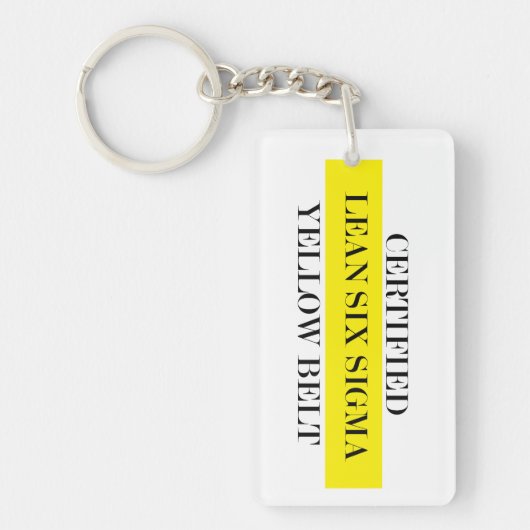 Gecertificeerd Sleutelhanger met zes sigma gele go (Voorkant)
