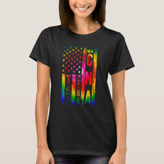 Gecertificeerd Verpleegkundige CNA Amerikaanse Vla T-shirt