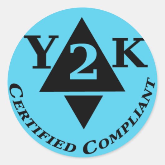 Gecertificeerd Y2k-conform Ronde Sticker (Voorkant)
