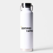 Gecertificeerd Yapper | Gen-Z Funny Graphic T-shir Waterfles (Voorkant)