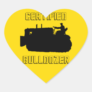 GECERTIFICEERDE BULLDOZER-VINTAGE HART STICKER