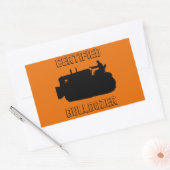 GECERTIFICEERDE BULLDOZER-VINTAGE RECHTHOEKIGE STICKER (Envelop)