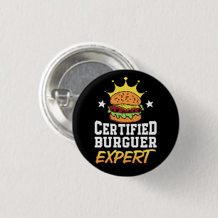 Gecertificeerde Burger Expert Hamburger Handgeteke Ronde Button 3,2 Cm