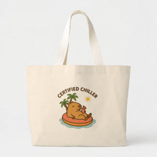 Gecertificeerde Chiller – Schattigee zomer Capybar Grote Tote Bag