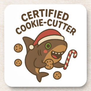 Gecertificeerde Cookie-Cutter Grappige Kersthaai P Bier Onderzetter