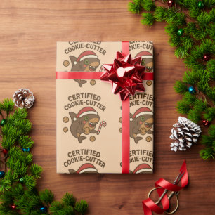 Gecertificeerde Cookie-Cutter Grappige Kersthaai P Cadeaupapier