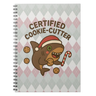 Gecertificeerde Cookie-Cutter Grappige Kersthaai P Notitieboek