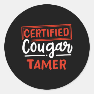 Gecertificeerde Cougar Tamer voor Cougar Hunter Ronde Sticker