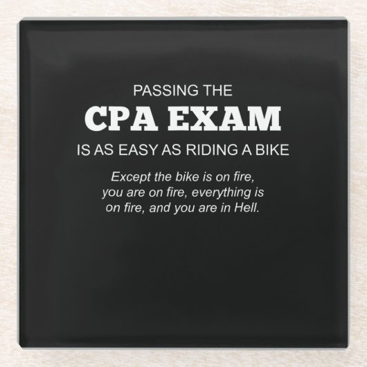 Gecertificeerde CPA-examencode Glazen Onderzetter (Voorkant)
