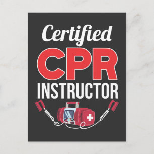 Gecertificeerde CPR-instructeur Funny Medical Work Briefkaart