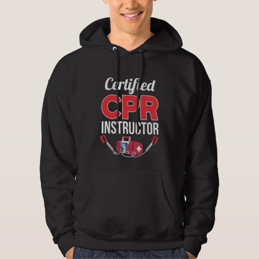 Gecertificeerde CPR-instructeur Funny Medical Work Hoodie (Voorkant)