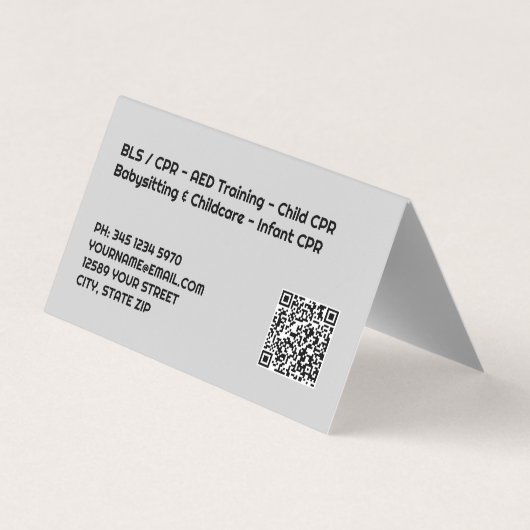 Gecertificeerde CPR Instructor Custom QR Visitekaartjes (Achterkant)