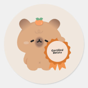 Gecertificeerde Delulu Capybara Ronde Sticker