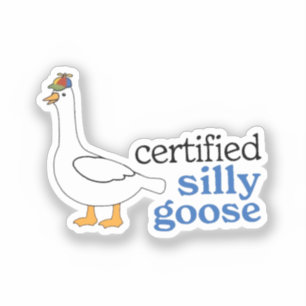 Gecertificeerde Domme Gans Met Aardige Propeller H Sticker