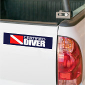 Gecertificeerde duiker 4 Bumpersticker (Op Truck)