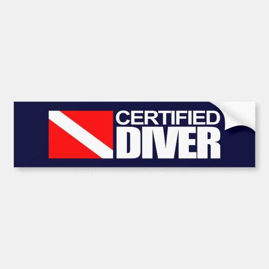 Gecertificeerde duiker 4 Bumpersticker (Voorkant)