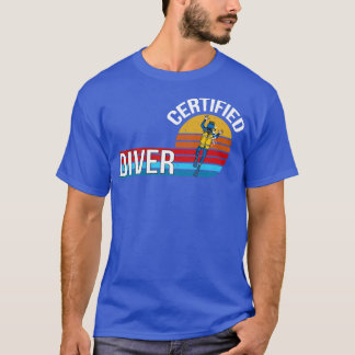 Gecertificeerde duiker retro  functie titel t-shirt