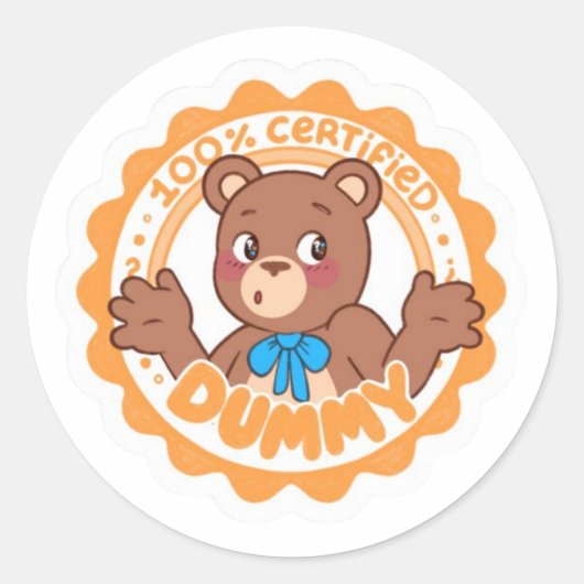 Gecertificeerde Dummy-Sticker Ronde Sticker (Voorkant)