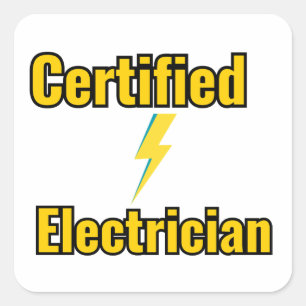 Gecertificeerde elektricien bliksemschicht sticker