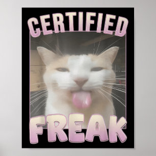 Gecertificeerde Freak Cat meme Aanstootgevende mem Poster