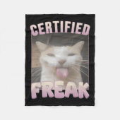 Gecertificeerde Freak Funny Cat Meme Fleece Deken (Voorkant)