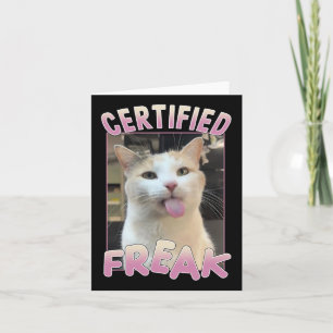 Gecertificeerde freak schattige kat meme liefhebbe kaart