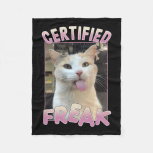 Gecertificeerde Freak Schattigee Cat Meme Lovers F Fleece Deken