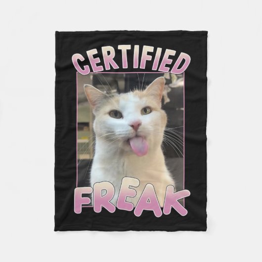 Gecertificeerde Freak Schattigee Cat Meme Lovers F Fleece Deken (Voorkant)