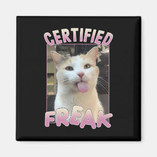 Gecertificeerde Freak Schattigee Cat Meme Lovers F Magneet